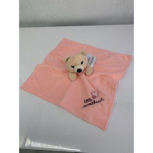 Baby Starters Little Sweethearts Pink with Cream Bear  13” squared Pink Crush Ve